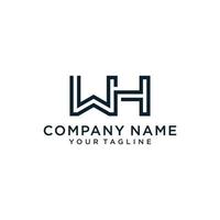 WH or HW initial letter logo design vector. vector