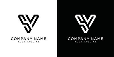 SV or VS initial letter logo design vector. vector