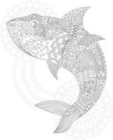 Fish Coloring Pages For adult vector