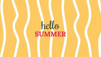 Hello summer vector illustration for social media design templates background with copy space for text. Summer landscapes background for banner, greeting card, poster, and advertising.