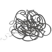 Tangled abstract scribble hand drawn line. Doodle vector tangles, black ines, circles. abstract scribble shape. chaos, depression, aggression, evil