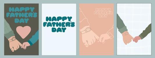 Happy father's day card collection. Vector pattern. popular Holiday background. Modern flat retro style.
