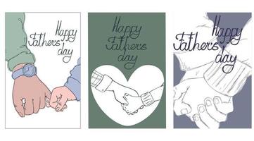 kid hand holding father card hand vector illustration for Happy fathers day concept poster background design handrawn drawing style