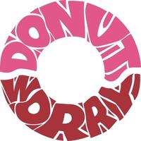 vector de tipografía única de preocupación donut