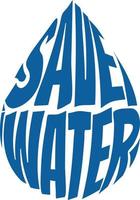 Save Water Droplet Shape Lettering vector