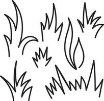 Set of grass doodles vector