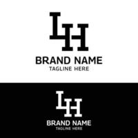L H LH HL Letter Monogram Initial Logo Design Template vector