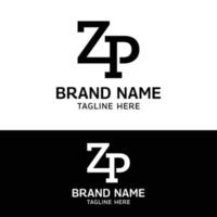 Z P ZP PZ Letter Monogram Initial Logo Design Template vector