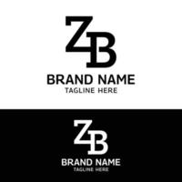 Z B ZB BZ Letter Monogram Initial Logo Design Template vector