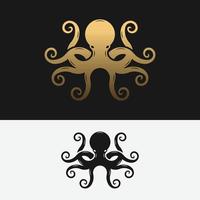 Black Octopus Silhouette Logo Design Template vector