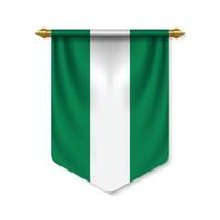 3d realistic pennant with flag vector