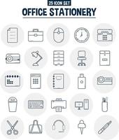 office and stationery icon set vector