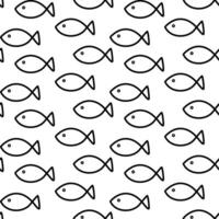 black line fish seamless background vector