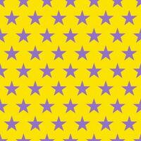 Seamless background with purple stars and yellow backgrounds. vector