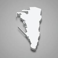 3d isometric map of Gibraltar, isolated with shadow vector