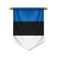 3d realistic pennant with flag vector