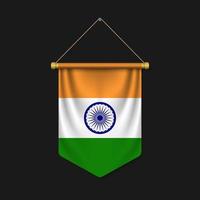 3d realistic pennant with flag vector