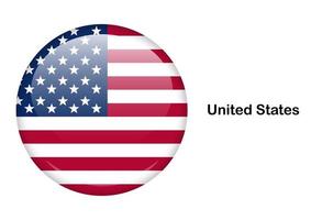 graphic design usa flag for circle button vector template isolated white background
