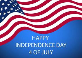 USA Flag with text happy independence day vector illustration blue background