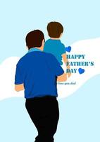 Graphics Design Father holding the young on hands concept Happy Father's Day greeting card vector illustration