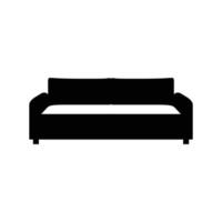 Sofa Silhouette. Black and White Icon Design Element on Isolated White Background vector