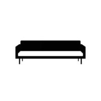 Sofa Silhouette. Black and White Icon Design Element on Isolated White Background vector
