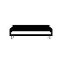 Sofa Silhouette. Black and White Icon Design Element on Isolated White Background vector