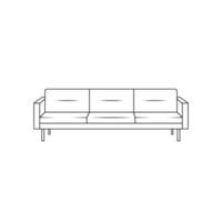 Sofa Outline Icon Illustration on Isolated White Background vector