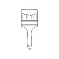 Paint Brush Outline Icon Illustration on Isolated White Background vector