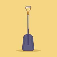 Shovel Vector Illustration. Object. Gardening Tool Vector. Flat Cartoon Style Suitable for Web Landing Page, Banner, Flyer, Sticker, Card, Background