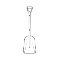 Shovel Outline Icon Illustration on Isolated White Background vector