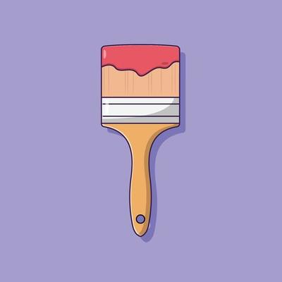 Paint brushes in cup cartoon style design element Vector Image