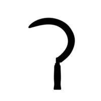 Sickle Silhouette. Black and White Icon Design Element on Isolated White Background vector
