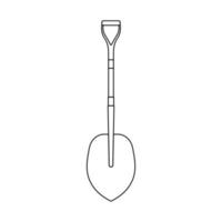 Shovel Outline Icon Illustration on Isolated White Background vector