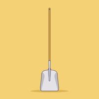 Shovel Vector Illustration. Object. Gardening Tool Vector. Flat Cartoon Style Suitable for Web Landing Page, Banner, Flyer, Sticker, Card, Background