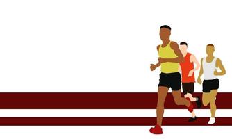 ilustración plana de hombres corriendo. cartel del día de carrera. vector