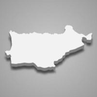 3d isometric map of Akkar is a governatore of Lebanon vector