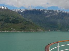 The small village Eidfjord in the norwegian Hardangerfjord photo