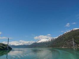 The small village Eidfjord in the norwegian Hardangerfjord photo