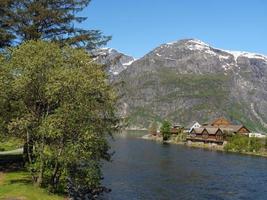 The small village Eidfjord in the norwegian Hardangerfjord photo