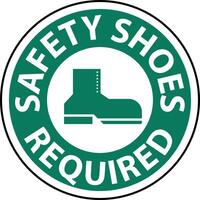 Safety Shoes Required Floor Sign On White Background vector