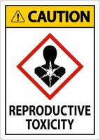 Caution Reproductive Toxicity GHS Sign On White Background vector