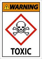 Warning Toxic GHS Sign On White Background vector