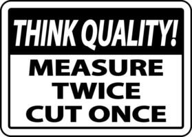 Think Quality Measure Twice Cut Once Sign vector