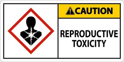 Caution Reproductive Toxicity GHS Sign On White Background vector