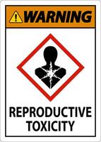 advertencia de toxicidad reproductiva signo de ghs sobre fondo blanco vector