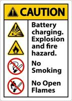 Caution Explosion and Fire Hazard Sign On White Background vector