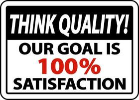 Think Quality Our Goal Is 100  Satisfaction Sign vector