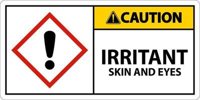 Caution Irritant GHS Sign On White Background vector