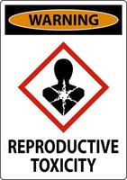 Warning Reproductive Toxicity GHS Sign On White Background vector